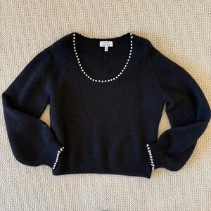 & Other Stories Pearl Embellished Wool and Alpaca Knit Sweater - Black